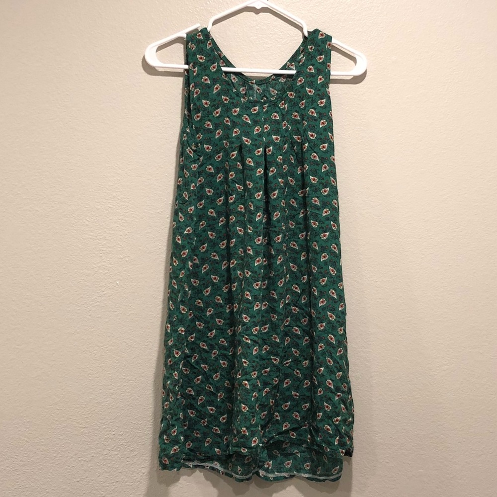 Green Printed mini sundress